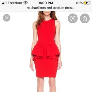 Michael Kors Red Peplum Dress ❤️